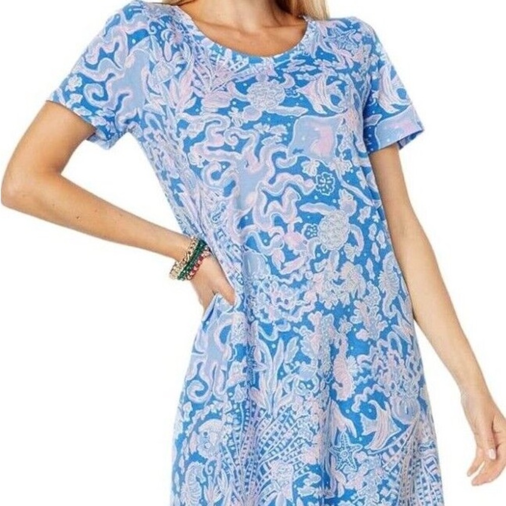 Lilly Pulitzer Blue and White Swirl Dress